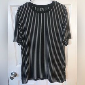 Mens Black and White Striped T-Shirt